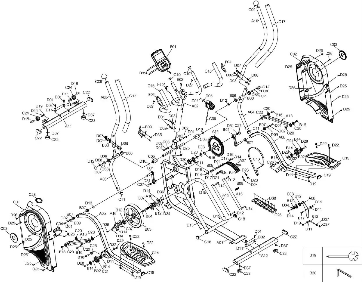 SUNNY Health Fitness SF-E3914 Pro Cardio Climber Elliptical Machine-1