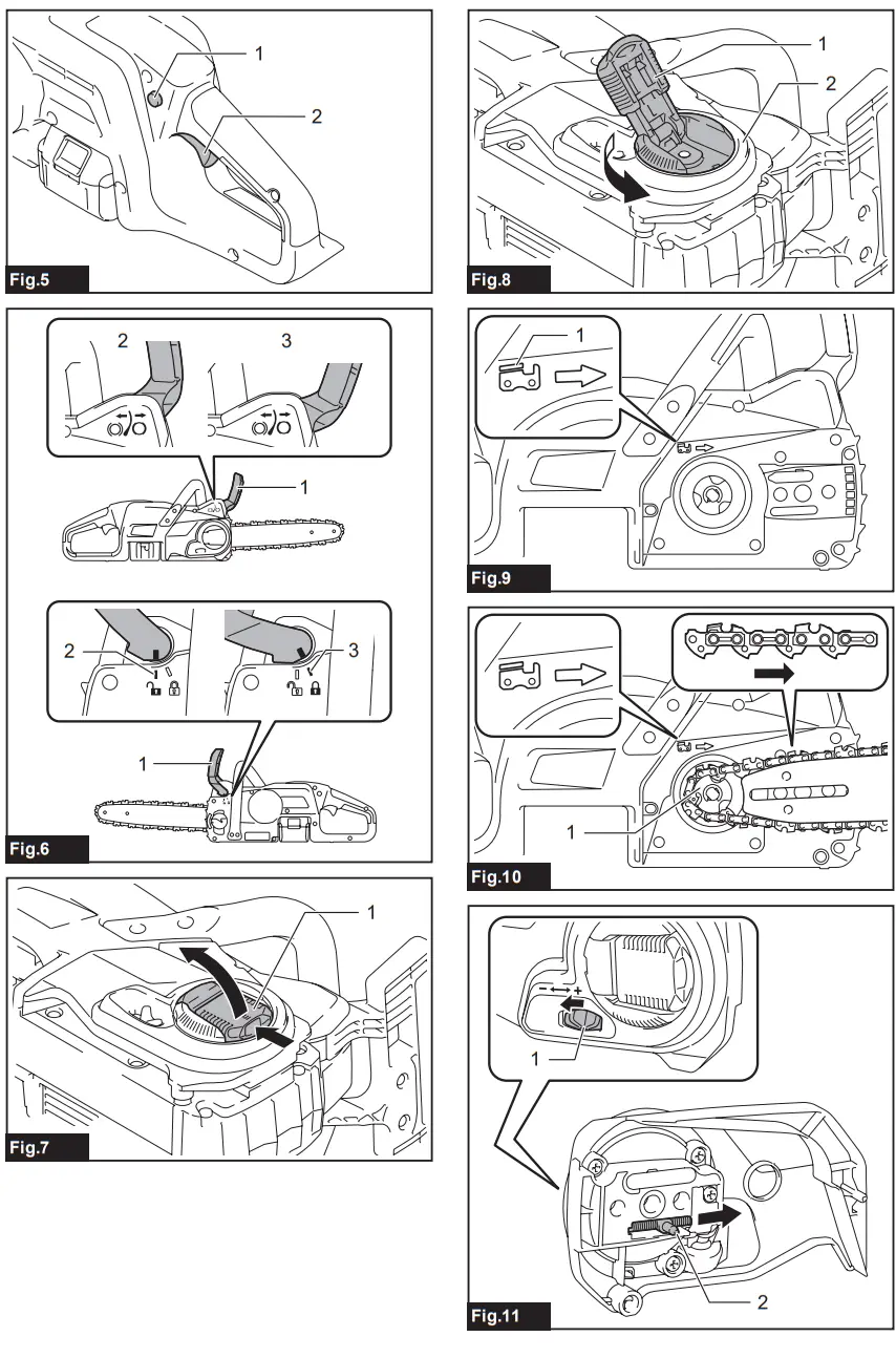 makita DUC307 Cordless Chain Saw - fig 1