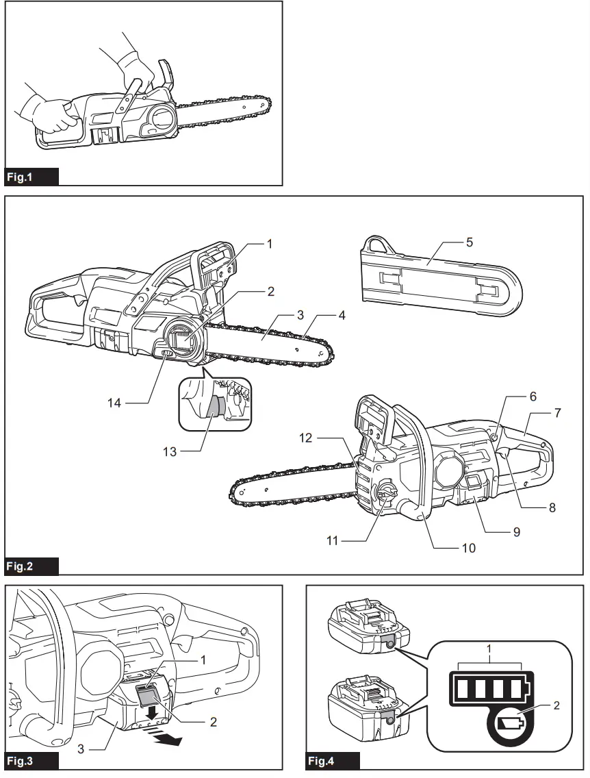 makita DUC307 Cordless Chain Saw - fig
