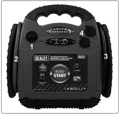 SEALEY-RS132-V5-Roadstart-Emergency-Jump-Starter-with-Air-Compressor-12V-900-Peak-Amps-FIG-1