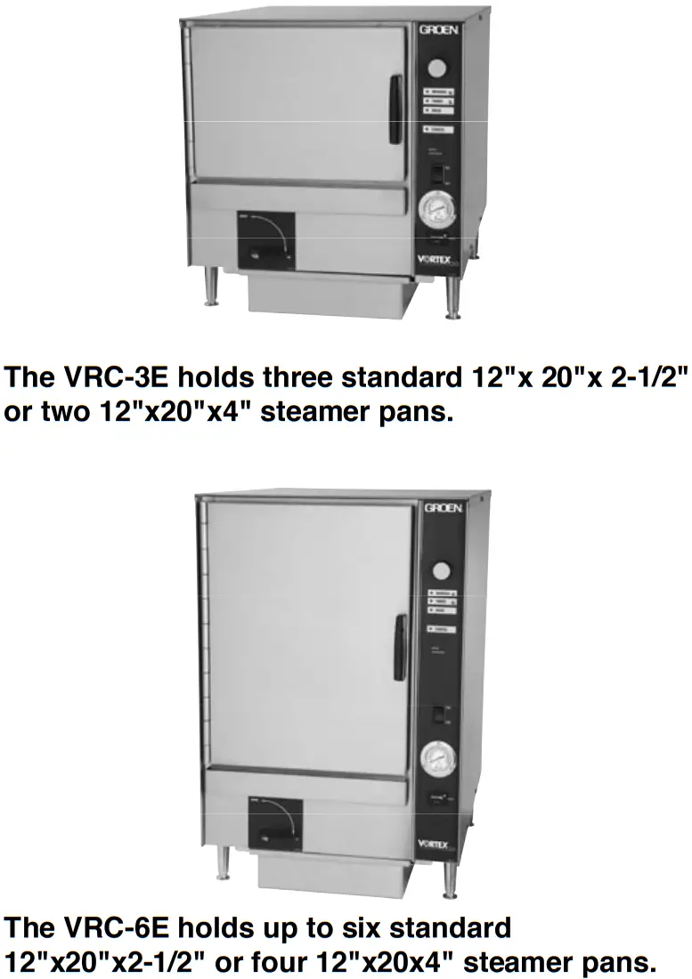 groen VRC 6E Vortex100 Connectionless Steamer - Fig 1