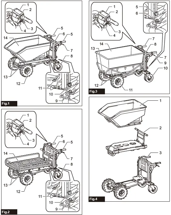 makita DCU603 Battery Powered Wheelbarrow-1