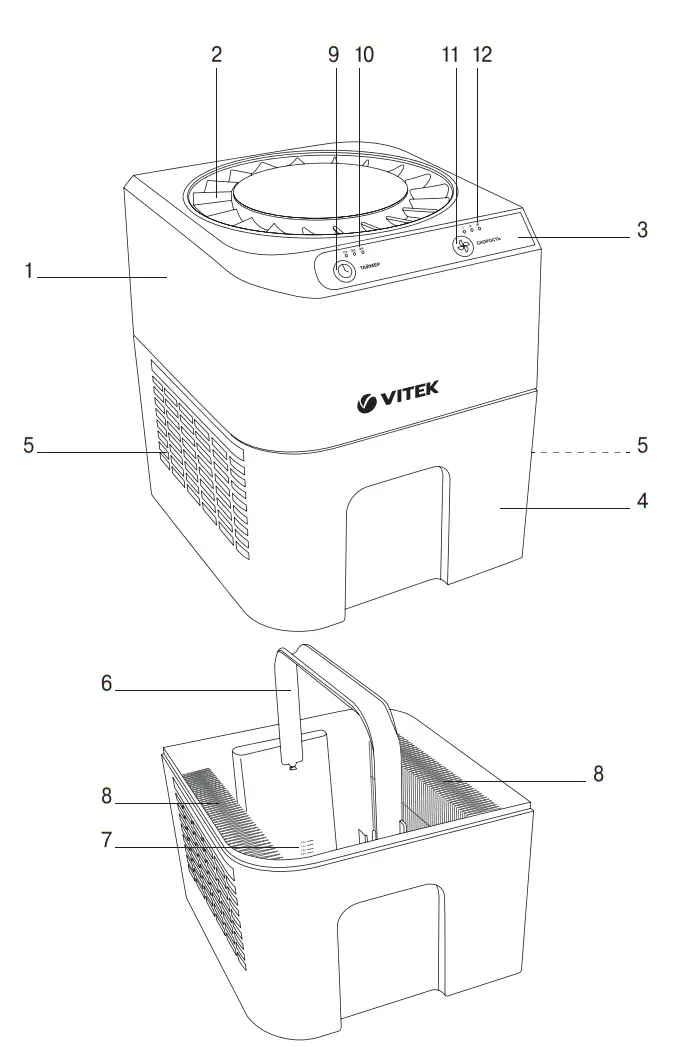 VITEK VT-8556 Air Washer - Parts