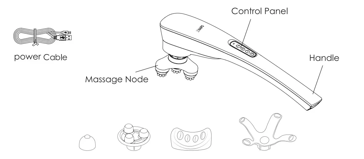 NAIPO XF-5120 Cordless Handheld Percussion Massager - Figure 2
