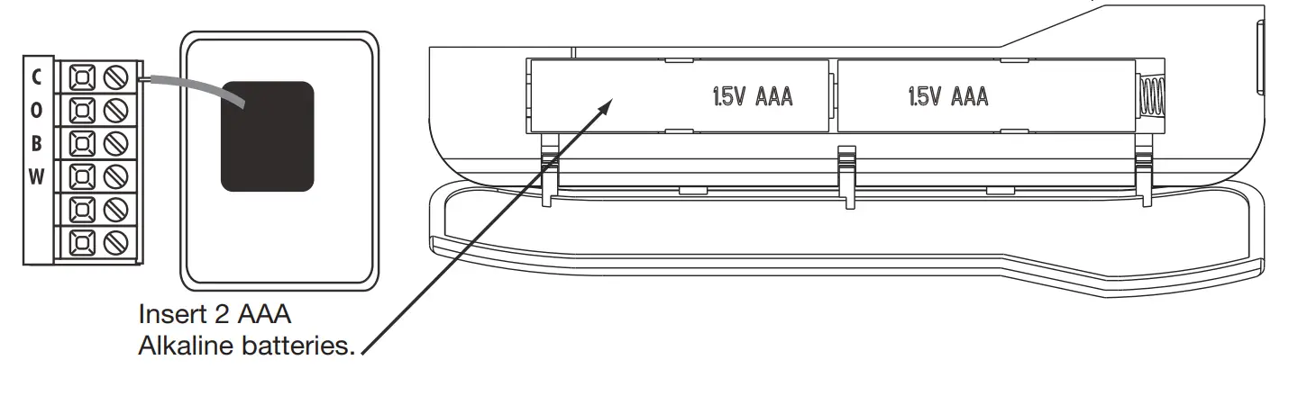 Robertshaw RS9220 Programmable Thermostat - BATTERY INSTALLATION 1