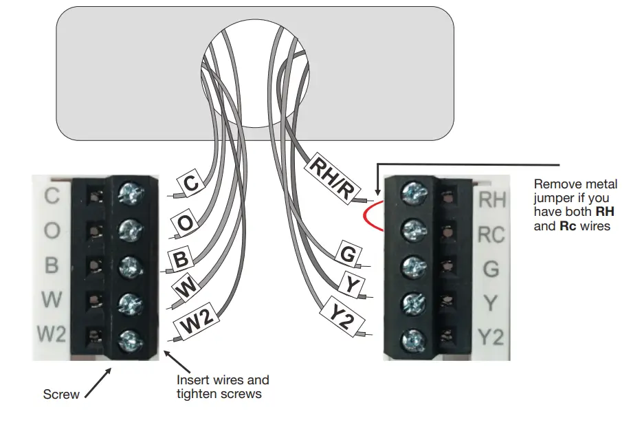 Robertshaw RS9220 Programmable Thermostat - Connect Wires