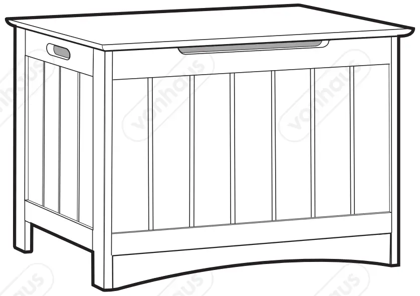 VonHaus 3024022 Colonial Storage Chest with Lift-Up Lid