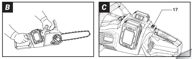 BT-CSC001 Maxxpack Cordless Chain Saw Operating Instruction illustration