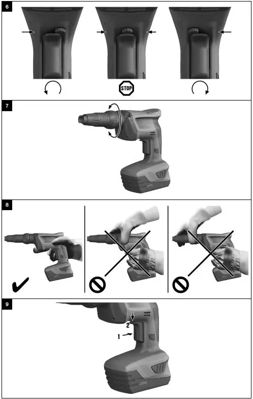 HILTI ST 1800-A22 Cordless Screwdriver Instruction Manual - Fig 6,9
