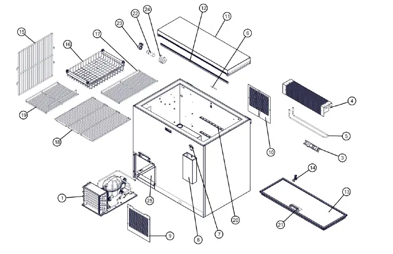 Perlick BC24 24 Inch Stainless Steel Horizontal Flat Top Bottle Cooler 8