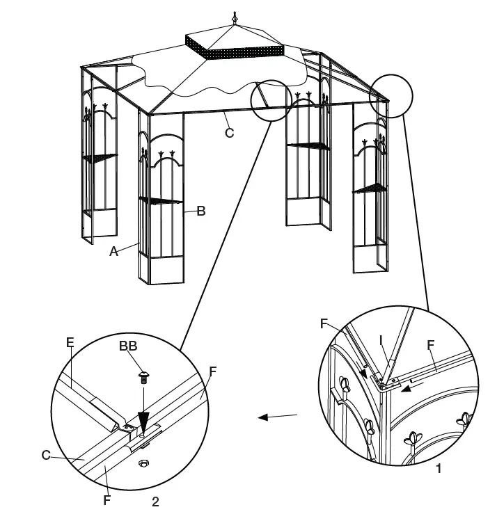 HAMPTON BAY GGHL00019 Outdoor Patio Arrow Gazebo 10