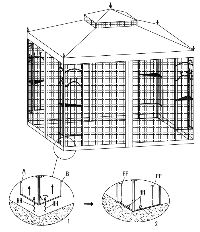 HAMPTON BAY GGHL00019 Outdoor Patio Arrow Gazebo 13