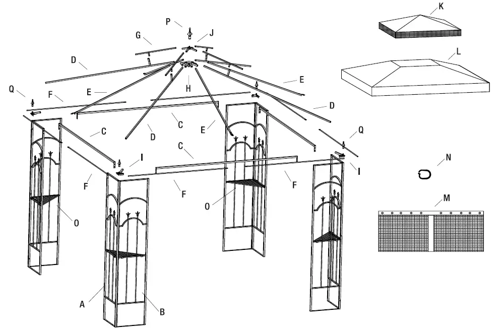 HAMPTON BAY GGHL00019 Outdoor Patio Arrow Gazebo 2