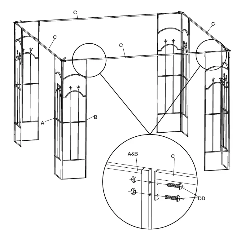 HAMPTON BAY GGHL00019 Outdoor Patio Arrow Gazebo 4