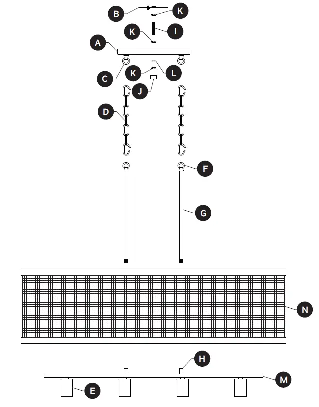 KICHLER 82402 Sayulita 4-Light Oval Chandelier 1