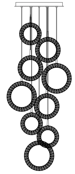 ET2 Contemporary Lighting E30568 20PC Charm Multi Light Pendant