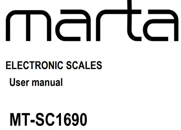 marta MT-SC1690 Electronic Floor Scales User Manual