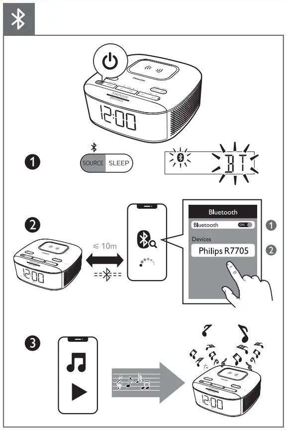 PHILIPS TAR7705 Clock Radio - Pic4