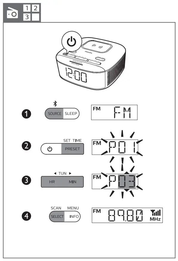 PHILIPS TAR7705 Clock Radio - Pic8