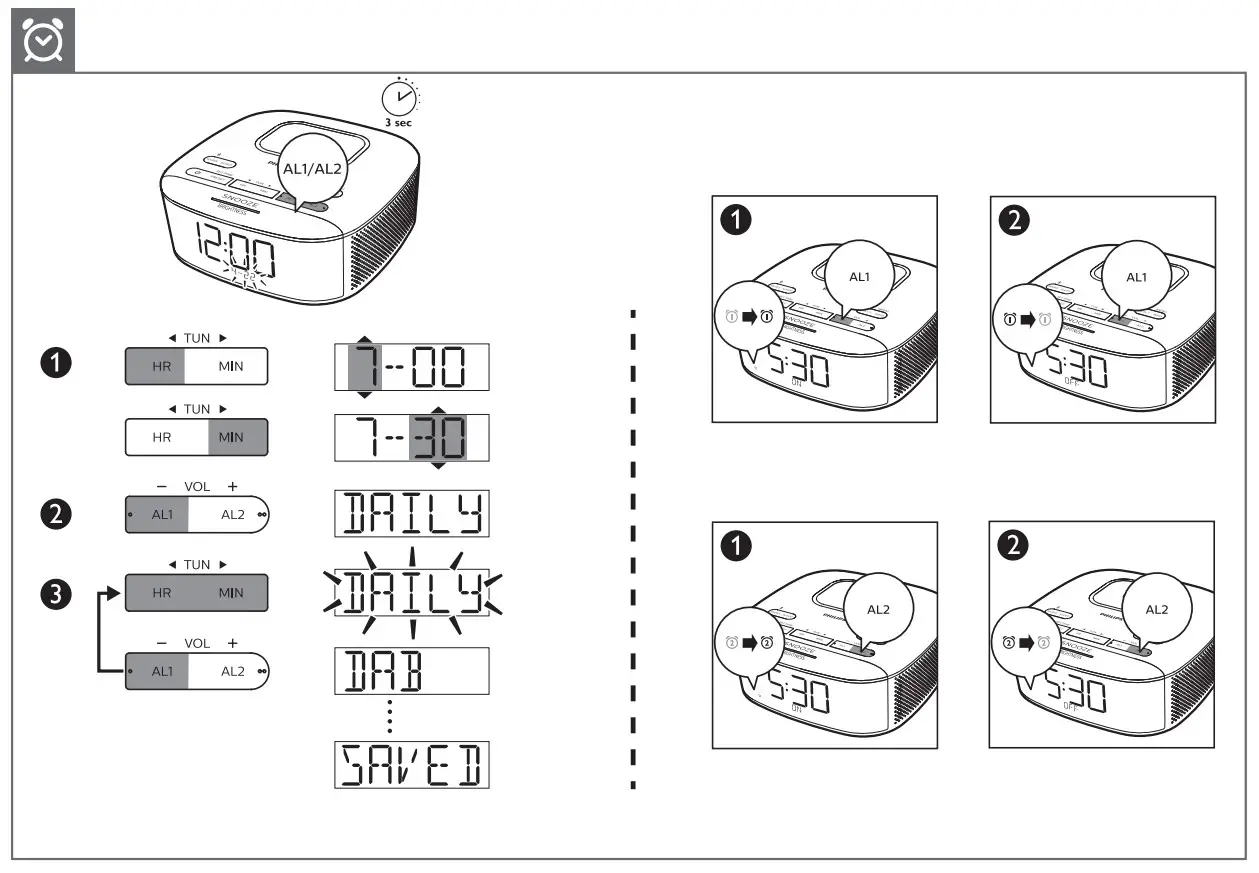 PHILIPS TAR7705 Clock Radio - Pic9