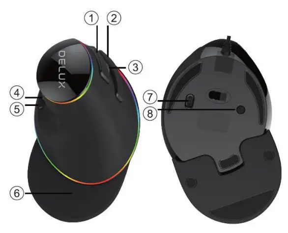 DELUX M618PR Wired Ergonomic Vertical Mouse FIG 1