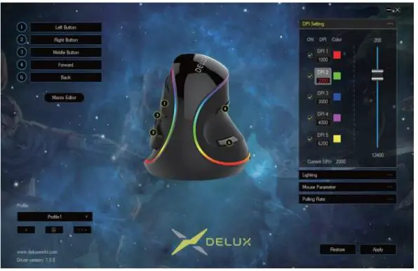 DELUX M618PR Wired Ergonomic Vertical Mouse FIG 4