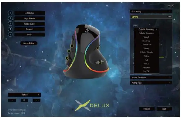 DELUX M618PR Wired Ergonomic Vertical Mouse FIG 5