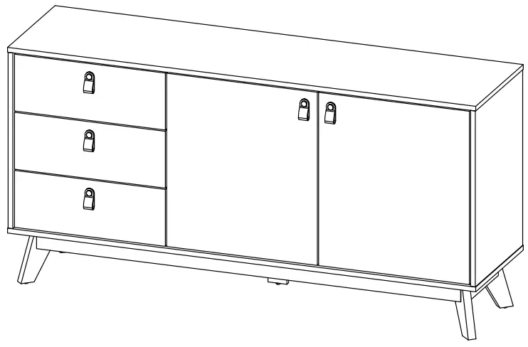 OSTRO Furniture AOF-RSB04 Riley Sideboard Light Oak -