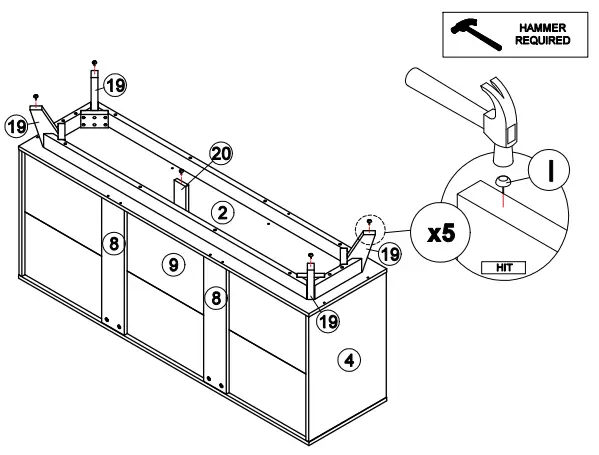 OSTRO Furniture AOF-RSB04 Riley Sideboard Light Oak - fig 18