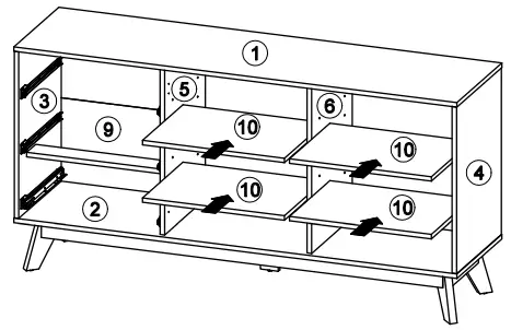 OSTRO Furniture AOF-RSB04 Riley Sideboard Light Oak - fig 20