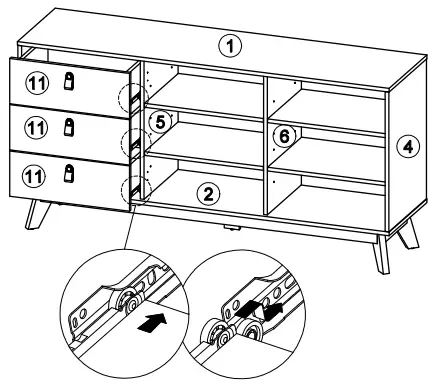 OSTRO Furniture AOF-RSB04 Riley Sideboard Light Oak - fig 27