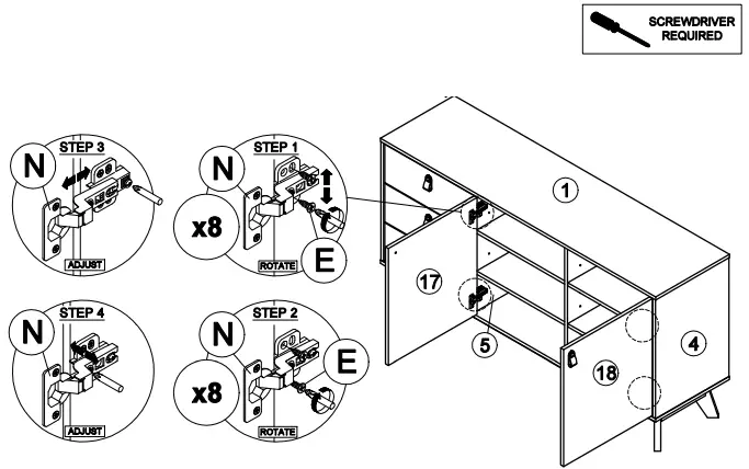 OSTRO Furniture AOF-RSB04 Riley Sideboard Light Oak - fig 28