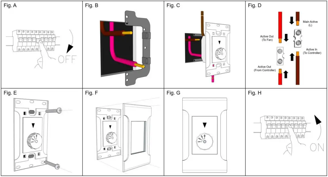Brilliant 99777 Multi Fan Controller For Ac Ceiling Fan - INSTALLATION