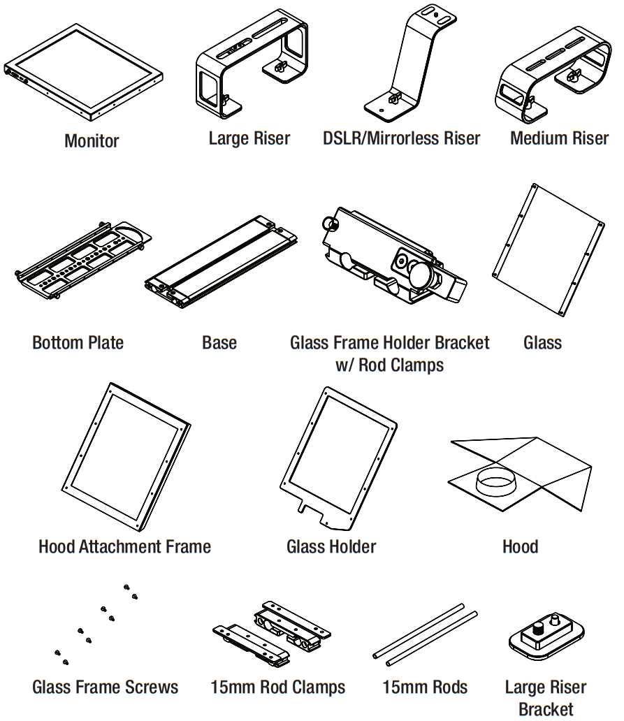 ikan PT4900 SDI 19 Inch Professional High Bright Beam Splitter Teleprompter with 3G SDI - What’s Included