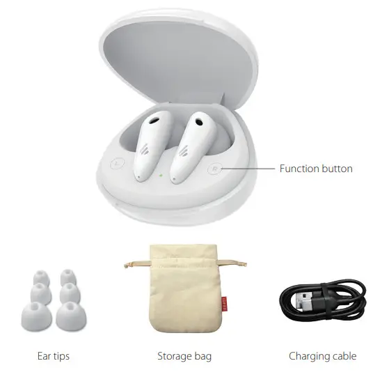 EDIFIER TWS NBQ True Wireless Earbuds - Product description and accessories