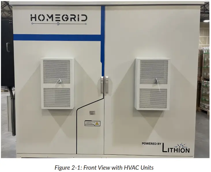 HOMEGRID HG Cube Series Outdoor Energy Storage System Enclosure - Front View