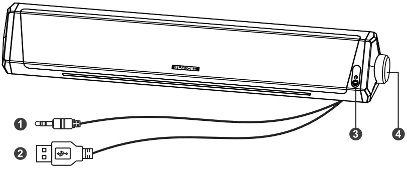 BLUEDEE SK010 Dynamic RGB Computer Sound Bar - Fig 2