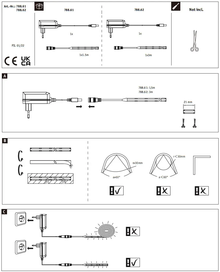 Paulmann 78861 SimpLED LED Strip Full-Line COB Basisset - luminaire must