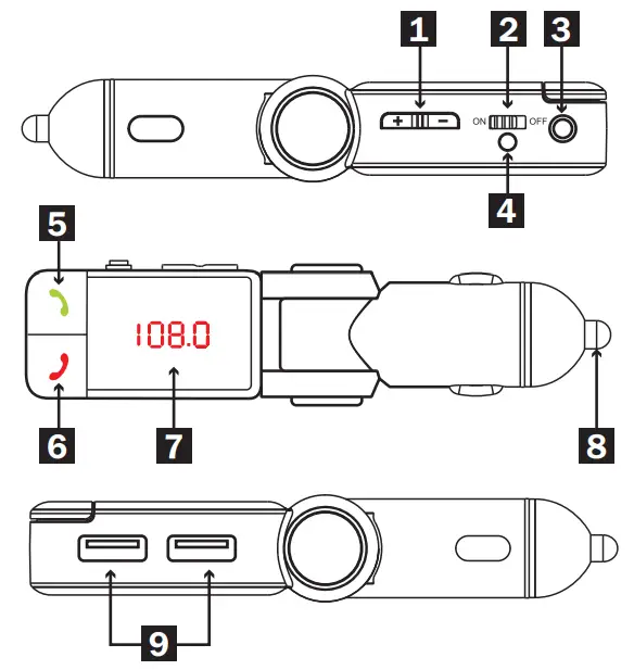 streetwize 12 24V Car Bluetooth FM Transmitter - Descriptions of the Schematic Diagram