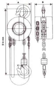 Westfalia Chain Hoist 2 Tons - Technical Data