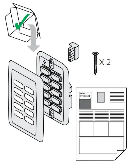 PHILIPS Standard Series DL2PA Button Panel Installation Guide - What's in the box