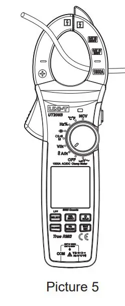 UNI-T UT208B 1000A True RMS Digital Clamp Meter User Manual - Picture 5