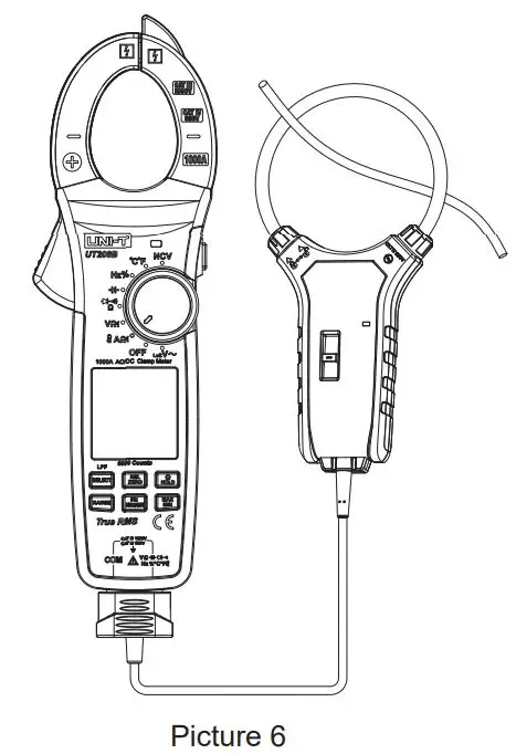 UNI-T UT208B 1000A True RMS Digital Clamp Meter User Manual - Picture 6