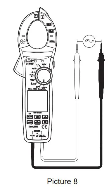 UNI-T UT208B 1000A True RMS Digital Clamp Meter User Manual - Picture 8