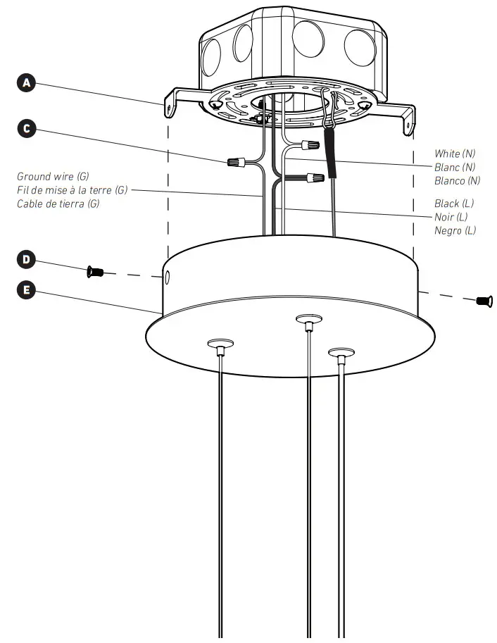 artika PDT-MAC-BL Maelstrom Pendant LED Light Fixture - CONNECTING THE WIRES