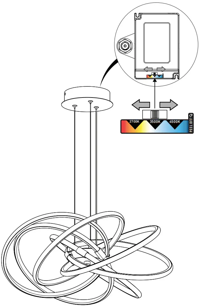 artika PDT-MAC-BL Maelstrom Pendant LED Light Fixture - LIGHT COLORS ADJUSTMENT