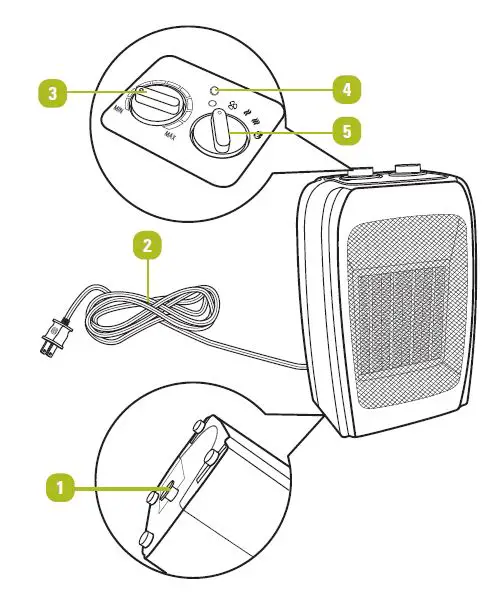 for LIVING 043-5877-2 Ceramic Heater 1