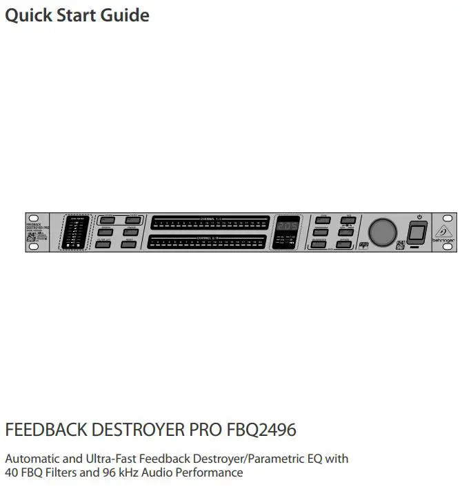 behringer Audio Performance Ultra-Fast Feedback Destroyer Parametric