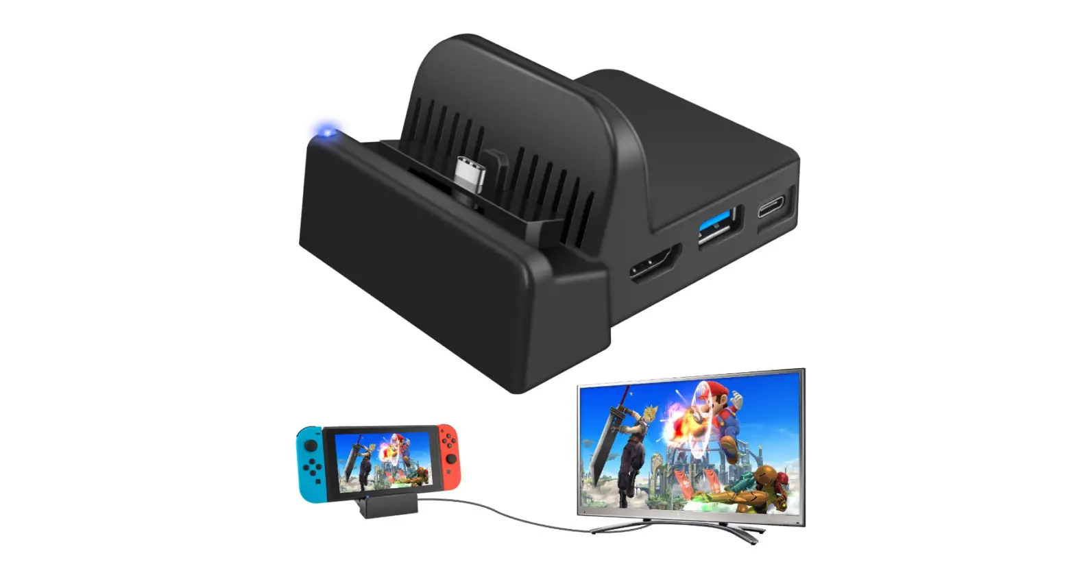 Ponkor Docking Station For Nintendo Switch/ Switch Oled, Charging Dock 4k Hdmi Tv Adapter Charger Set-complete Features/user Guide