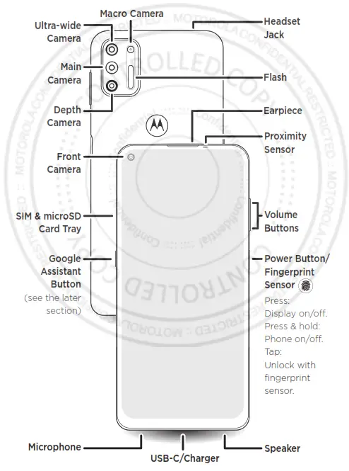 motorola moto g9 PLUS Smartphone - power button